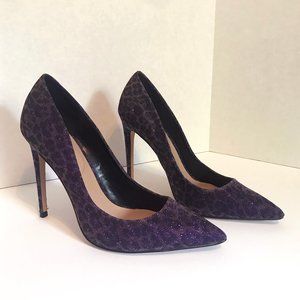 ALDO Size 9 Women's Purple Shimmer Leopard Heels